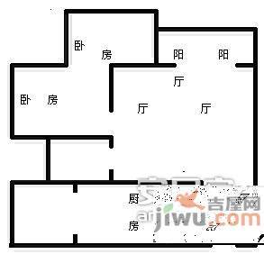 协信云栖谷2室1厅1卫122㎡户型图