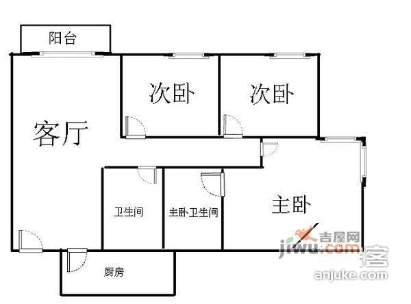 俊峰龙凤云洲3室2厅2卫118㎡户型图