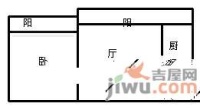 中冶林荫大道2室1厅1卫68㎡户型图