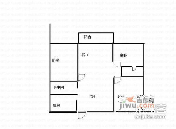 中冶林荫大道3室1厅1卫户型图