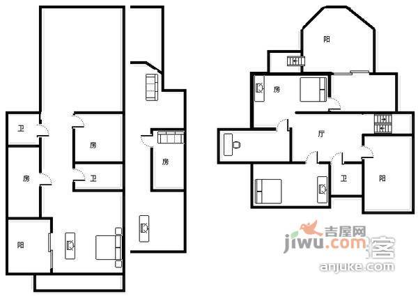 常青藤5室3厅5卫500㎡户型图