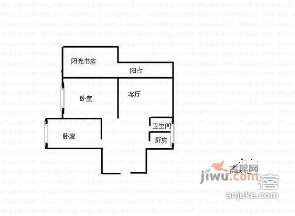 融侨诺丁阳光2室1厅1卫85㎡户型图