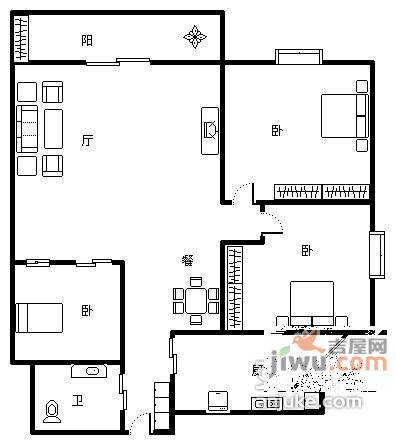 春晖花园3室2厅1卫户型图