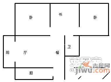 春晖花园3室1厅1卫98㎡户型图