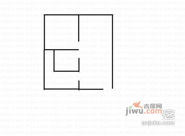 蓝溪谷地1室1厅1卫51㎡户型图