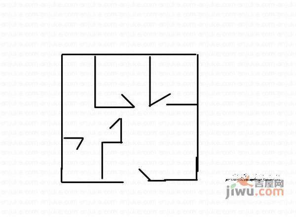 蓝溪谷地2室1厅1卫64㎡户型图