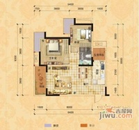 蓝溪谷地2室2厅1卫72㎡户型图