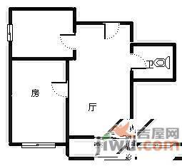 金科云湖天都1室1厅1卫58㎡户型图