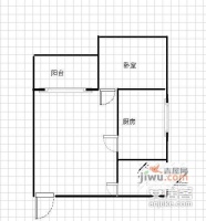 奥林匹克花园新亚洲1室2厅1卫68㎡户型图