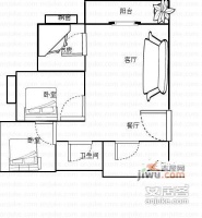 光华阳光水城一期3室2厅1卫114㎡户型图