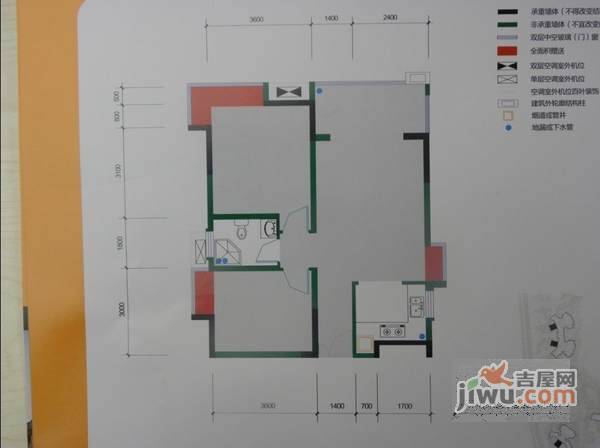 复地上城2室2厅1卫102㎡户型图