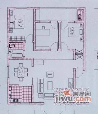 复地上城2室2厅1卫102㎡户型图