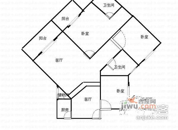 华宇金沙港湾3室2厅2卫189㎡户型图