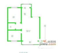 民主村小区2室2厅1卫58㎡户型图