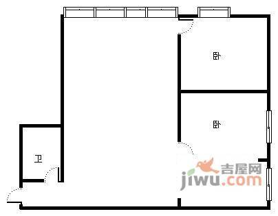 浩博天庭2室1厅1卫253㎡户型图