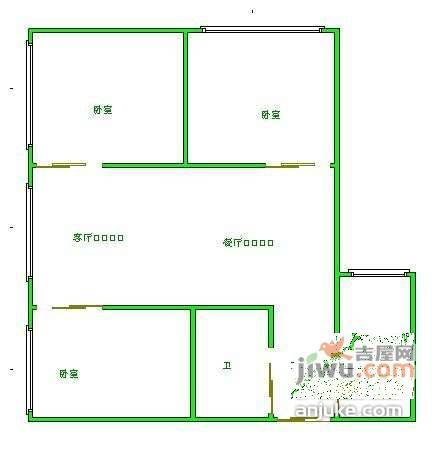 明佳园小区2室2厅1卫76㎡户型图