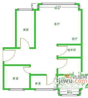 五九小区3室2厅1卫84㎡户型图