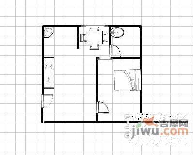 金都会1室1厅1卫60㎡户型图