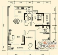 金都会2室1厅1卫57㎡户型图