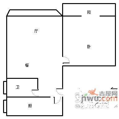 盛仁汇大厦1室1厅1卫户型图