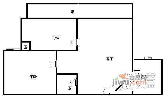 港城花园2室2厅2卫户型图