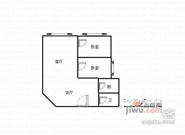 太平洋广场2室1厅1卫79㎡户型图