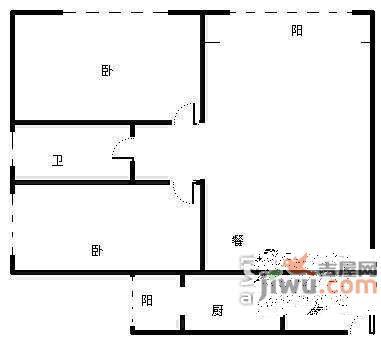 步云香榭2室2厅1卫84㎡户型图