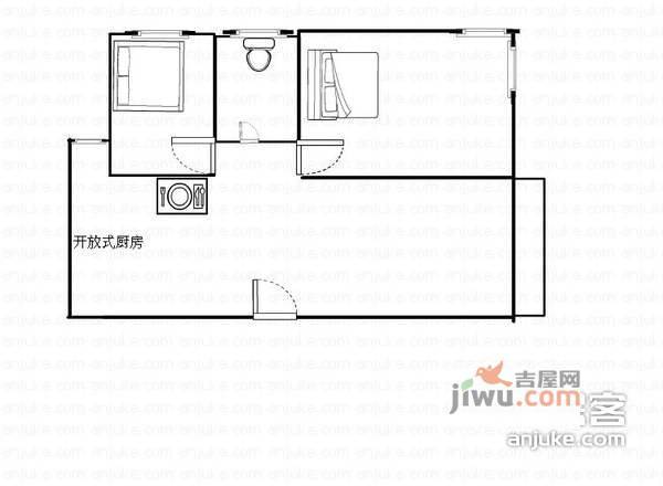 渝安龙都2室2厅1卫93㎡户型图