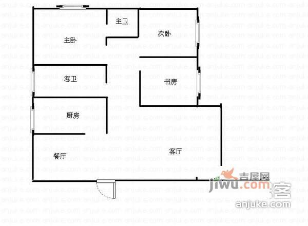 月光村3室2厅2卫户型图