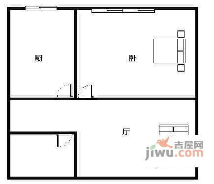 三峡大厦1室1厅1卫58㎡户型图