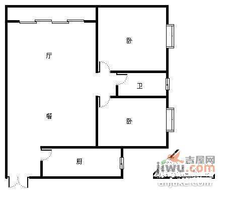 奔力绿色空间2室2厅1卫80㎡户型图