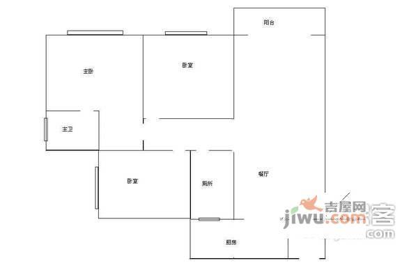 乐意苑3室2厅2卫130㎡户型图