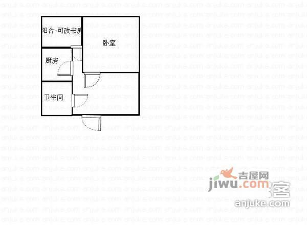 金城国际1室1厅1卫户型图