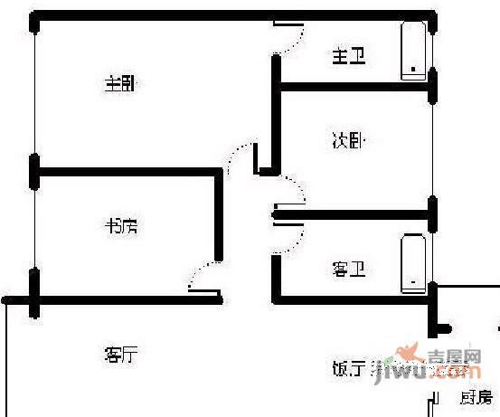 龙湖悠山郡3室2厅2卫户型图