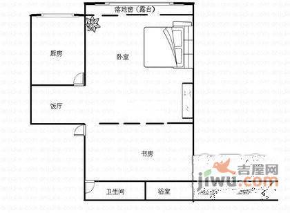 凤凰台1室1厅1卫44㎡户型图