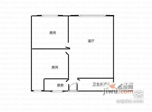 武陵路小区2室1厅1卫72㎡户型图