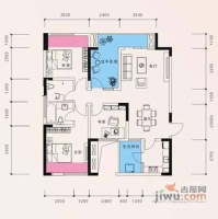 隆鑫花漾四季3室2厅1卫89㎡户型图