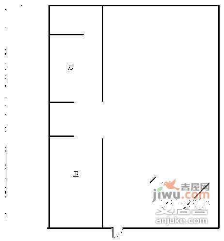 V8区1室0厅1卫35㎡户型图