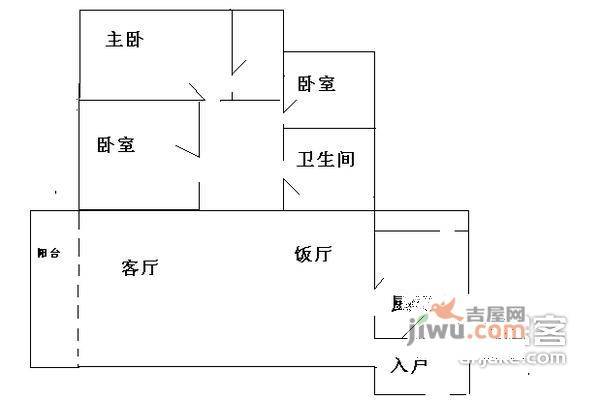 平安家园3室2厅2卫105㎡户型图