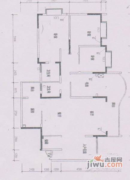 春城斓山4室2厅2卫170㎡户型图