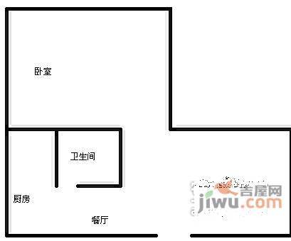 新城丽都1室1厅1卫57㎡户型图