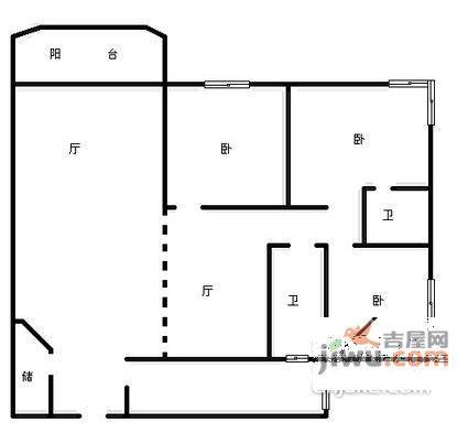 升伟新民居3室2厅2卫150㎡户型图