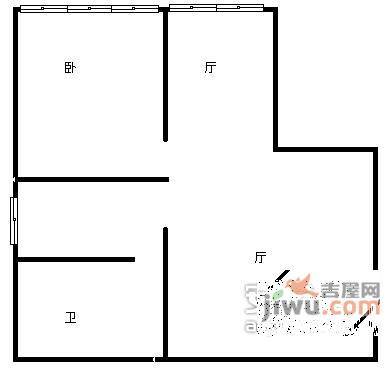 纯阳洞小区1室1厅1卫40㎡户型图