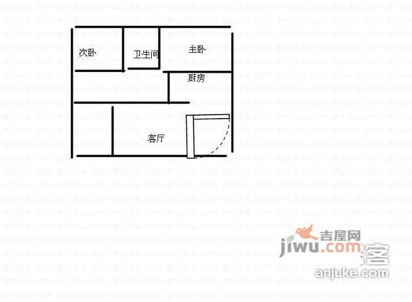 月光小区2室2厅1卫户型图