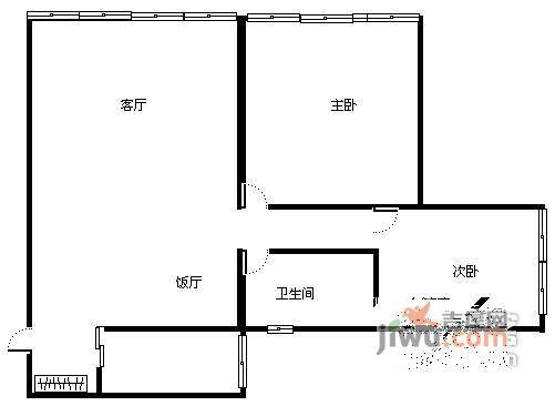 月光小区2室2厅1卫户型图