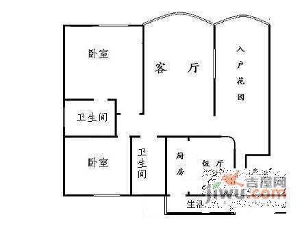 水木青华2室2厅2卫113㎡户型图