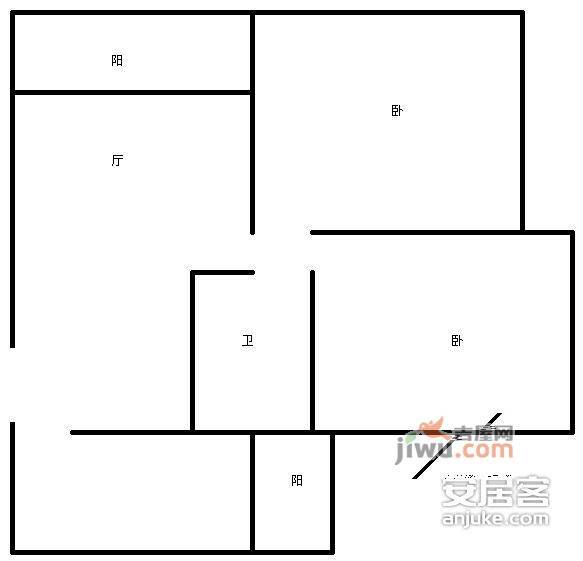 雅典汇2室2厅1卫85㎡户型图