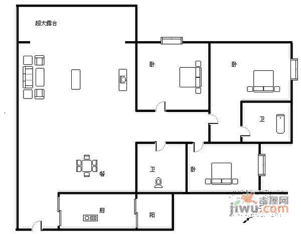 中交丽景3室2厅2卫户型图