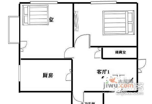 阳光绿洲2室1厅1卫75㎡户型图