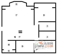 兰湖天3室2厅2卫130㎡户型图